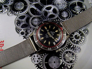 Vintage rarest Enicar diver 600 automatic sub automatic rotaring bezel + mesh