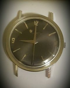 LUCIEN PICCARD 14K WHITE GOLD MECHANICAL GRAY DIAL WATCH no band triple signed