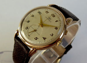 Rare Vintage Movado Solid Gold 18k Chronograph One Button 40's