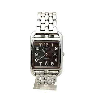 Authentic HERMÈS Stainless Steel Men's Watch In Box in Mint Condition