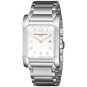 Baume  and  Mercier Mens 10020 Silver Dial Stainless Steel Watch