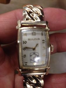 Vintage 1949 Bulova Watch 14K Gold 21Jewel movement and 12K Gold Band