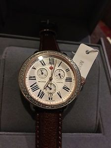 New! Michele Serein 2 Tone Rose Gold/ Silver Watch mw21a01d2966 With Diamonds