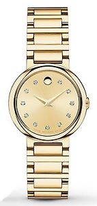 Movado 0606791 Women's Swiss Concerto Diamond Accent Gold-Tone Stainless Steel W