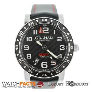 Authentic New Graham Silverstone GMT Automatic 2TZAS.B02A Carbon Fiber Watch