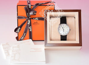 NEW HERMES 45%OFF ARCEAU DIAMOND WATCH BLACK CROCODILE BRACELET CDC BIRKIN KELLY