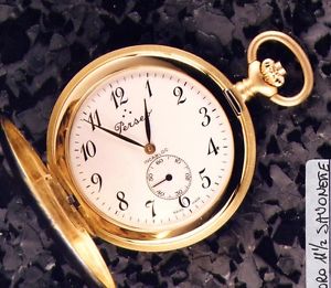NEW PERSEO VINTAGE MONTRE DE POCHE EN OR 750 18K GOLD POCKET WATCH TASCHEN-UHR