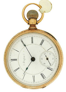 Elgin 14kYG Open Face, c.1890’s, crown at 3 o’clock position