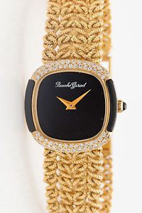 $10,000 Bueche Girard 1ct VS F Diamond ONYX 18k Gold Ladies Watch HEAVY 51g