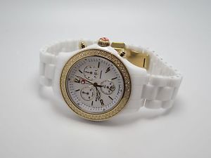 MICHELE MWW17B000007 WOMENS JETWAY GOLD DIAMOND BEZEL WATCH