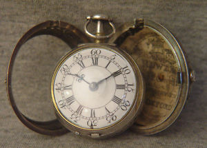 c1750 sterling repousse pair cased verge fusee bell 1/4 repeater