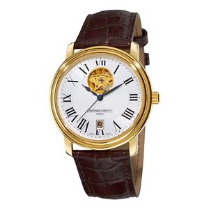 Frederique Constant Persuasion Heart Beat Date Mens Gold Plated Watch FC-315M4P5