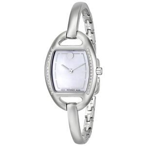 Movado Womens 0606607 Miri Stainless Steel Case and Bangle Bracelet Diamonds Whi