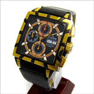 EDOX Classe Royale 01105-357RN NIR Auto Black/Gold SS/Ceramic/Rubber Good #0093