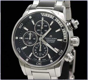 MAURICE LACROIX Pontos S Pt6008Ss002 Chronograph Ss Black Auto Mint #1061