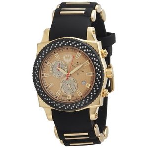 Brillier Men's 01212114 Chronograph Method Air Gold Dial Black Rubber Watch