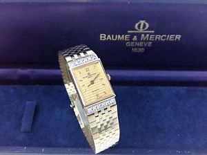 LADIES VINTAGE BAUME ET MERCIER DIAMOND & 14K GOLD SWISS 6J QUARTZ ESTATE WATCH