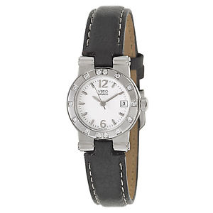 Movado Womens Vizio 0606825 Stainless Steel 14 Diamonds Swiss Quartz Watch $1650