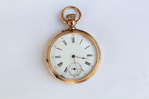 18k Solid Gold French Rare pocket watch hunter case 49mm 82gr 34.40gr pure gold