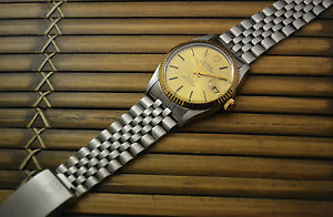 men's TUDOR PRINCE OYSTERDATE 75203 STAINLESS STEEL GOLD VINTAGE WATCH AUTOMATIC
