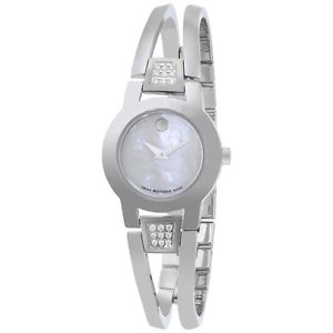 Movado Womens 0606617 Amorosa Stainless Steel White Mother-Of-Pearl Watch