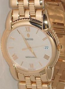 Concord Impresario Super Heavy Solid 18K Gold Swiss Dress Watch For Men - Date