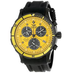 VOSTOK-EUROPE MEN'S 48MM SILICONE BAND STEEL CASE QUARTZ WATCH 6S30/5104185