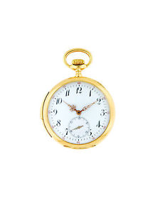 Swiss 18k Yellow Gold Open Face Pocket watch with minute repeater c. 1890