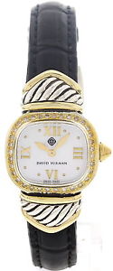 Ladies David Yurman 14k Yellow Gold & SS Watch w/ Diamonds