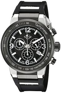 GV2 by Gevril Men's 8203 Novara Chronograph Luminous Black Silicone Date Watch