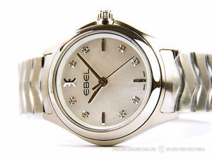 EBEL Wave lady Stahl Perlmutt Diamanten Ref. 1216193. NEU!