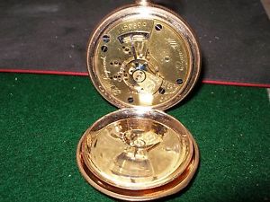 1884 GOLD B.W. RAYMOND RAILROAD ELGIN POCKET WATCH