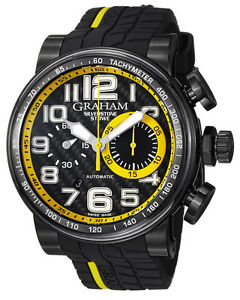 Graham 2BLDC.B28A Silverstone StoweRacing Men Black Rubber Band Watch New in Box