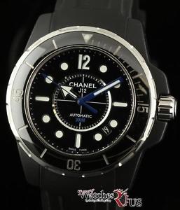 Chanel NEW J12 H2558 42mm Marine Black Ceramic Rubber Box/Papers/Warranty #CH2
