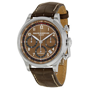 Baume and Mercier Capeland Brown Dial Chronograph Mens Watch 10083