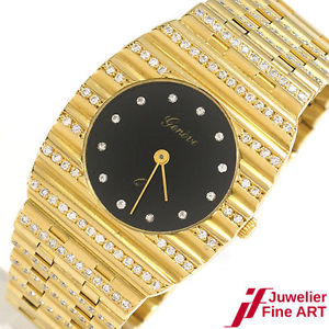 GENEVE UNISEX 18K Gelbgold Diamantbesatz - Handgearbeitet - Quarzwerk - 92,5 g