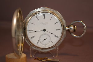 1860 E. Howard II, 2-Stars PW, 18S, 15 Jewel, Big 4oz.Coin Case, KW &S,Runs Good