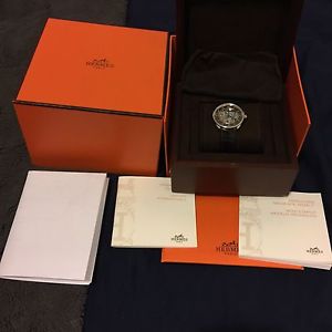Hermes Arceau Squelette Automatic Steel Skeleton Strap Watch