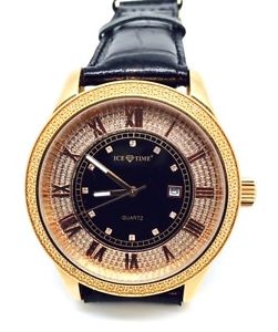 Brand New Stainless Steel Rose Gold Plated Diamond Men's Watch ICETIME Brand