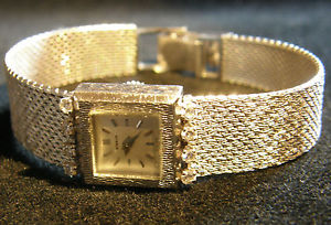 1960's GUBELIN LADIES 18ct WHITE GOLD & DIAMONDS BRACELET WATCH