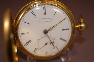 1860 M. I. TOBIAS & CO. Lever Fusee , 18S-15 Jewel, All Orig. 18 Kt. Gold Heavy