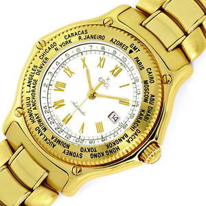 Ebel Voyager Automatik Tag-Nacht Weltzeit-Uhr Gelb-Gold - JUWELENMARKT DE, U2201