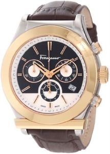 Ferragamo Men's F78LCQ9595 SB25 Ferragamo 1898 Chronograph Gold IP Leather Watch