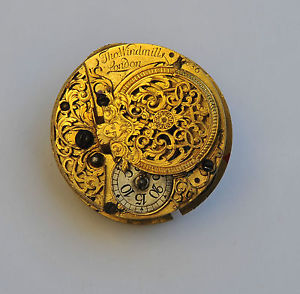 A 1724-27 c. Verge Fusee movement pocket Watch by Thomas Windmills  - gilt brass