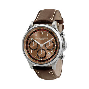 Baume and Mercier Capeland Brown Dial Chronograph Mens Watch 10002