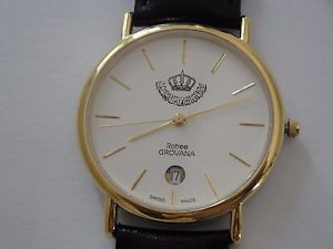 New RARE Grovana Rotree Gift King Abdullah II of Jordan Royal GOLD Watch Quartz