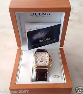Delma Klondike Tonneau Swiss Chronograph Moonphase L.EDITION #221 150gr.18K GOLD