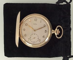 Vintage Festa 14k Solid Gold Hunter's Case Pocket Watch weighs 83 grams