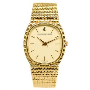 Audemars Piguet 18K Yellow Gold All Through Cream Dial Quartz Men's Watch