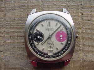 Vintage GRUEN Busch Beer Dial Chronograph Watch Parts or Restoration